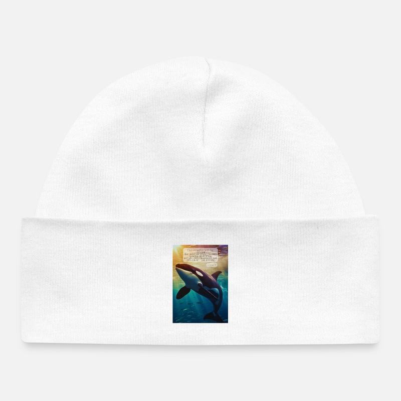 Orca Underwater Hope Verse - Bonnet bébé bio - blanc