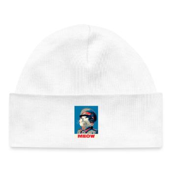 Pop Art Cat - Baby Organic Beanie - white - Front