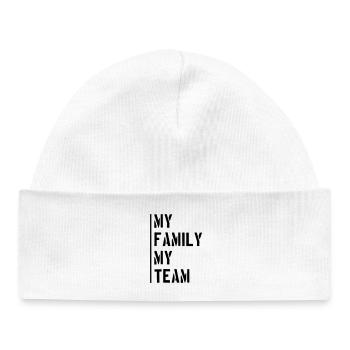 Dicton de l’équipe familiale - Bonnet bébé bio - blanc - Devant