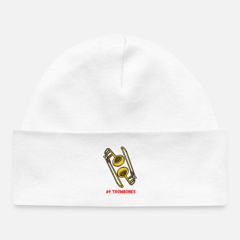 69_Trombones - Bonnet bébé bio - blanc