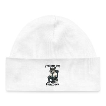Loup de bureau avec cravate - Bonnet bébé bio - blanc - Devant