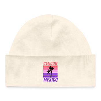 Cancun Mexico Sunset Palmiers Vintage - Bonnet bébé bio - blanc - Devant