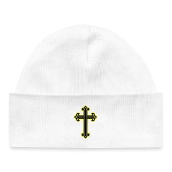 Cross Symbol Christian - Baby Organic Beanie - white - Front