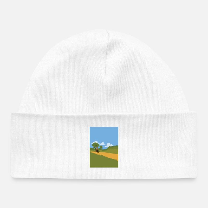 Facteur à vélo - Bonnet bébé bio - blanc