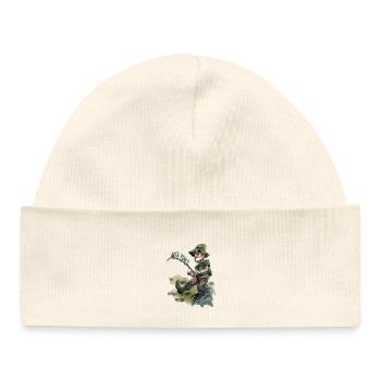 LET'S FISH - Baby Organic Beanie - white - Front