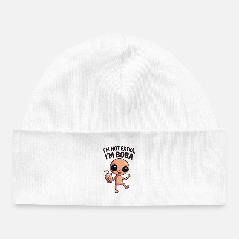 Charme Boba : Pas Extra, juste Sourire - Bonnet bébé bio - blanc