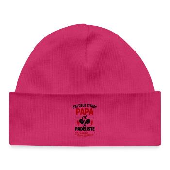 Papa Padeliste cadeau Noël fête des pères - Bonnet bébé bio - blanc - Devant