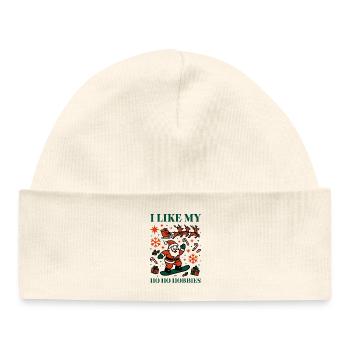 Christmas Santa on Snowboard - Baby Organic Beanie - white - Front