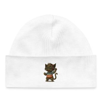Katzen DJ im Americana-Look - Baby Organic Mütze - Weiß - Vorne