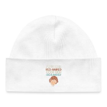 Red-Haired Scottish Highlander Husband Design - Baby Organic Beanie - white - Front