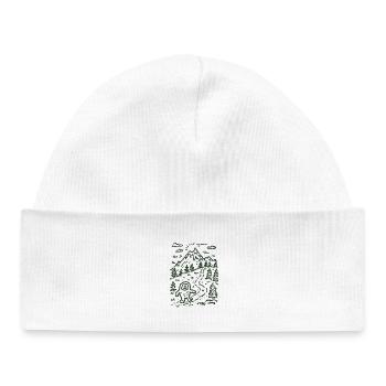 Mountain hiker in forest landscape - Baby Organic Beanie - white - Front