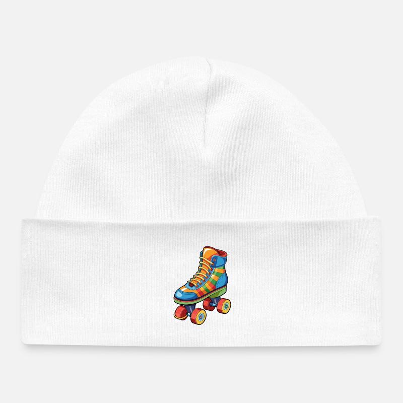 Roller skate - Baby Organic Beanie - white