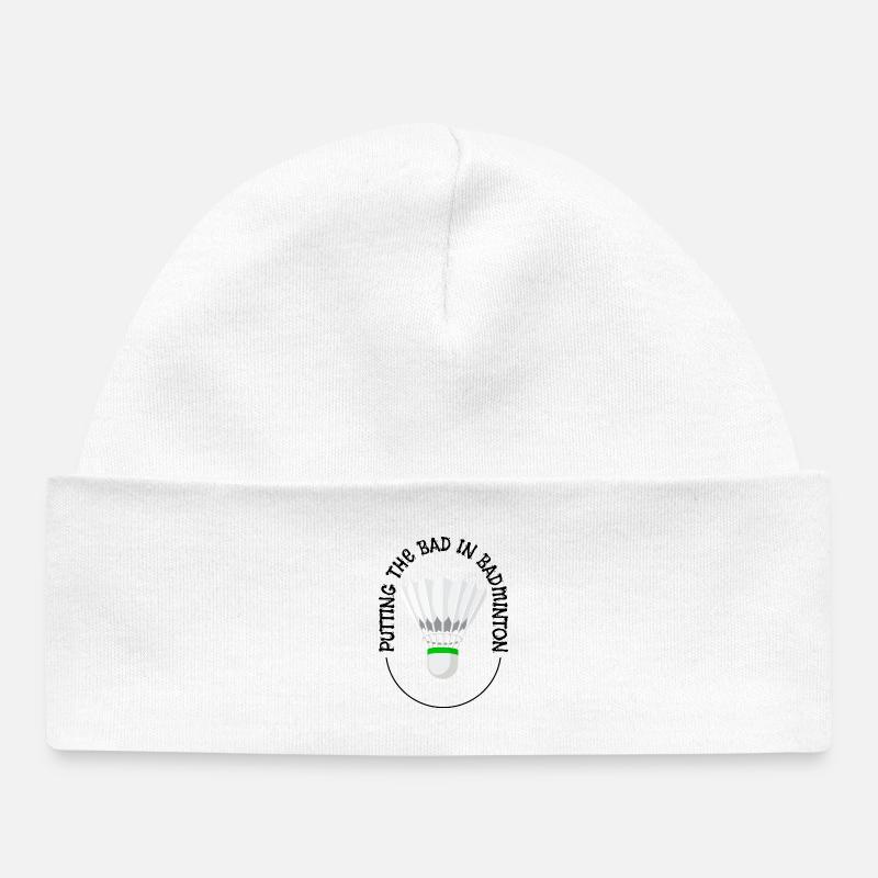 Mettre le mauvais côté du badminton - Bonnet bébé bio - blanc