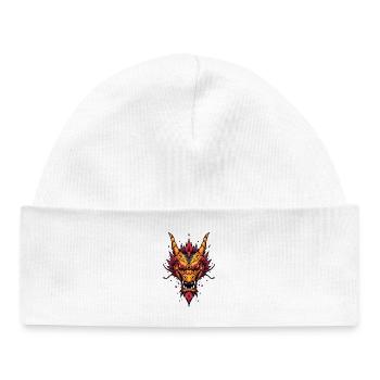 Flammender asiatischer Drache - Baby Organic Mütze - Weiß - Vorne