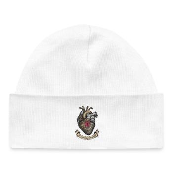 Steampunk Heart with Gears Dark Academia - Baby Organic Beanie - white - Front