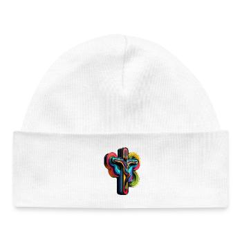 Vibrant Rainbow Cross Pop Art - Baby Organic Beanie - white - Front