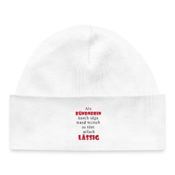 Dicton décontracté des Grisons - Bonnet bébé bio - blanc - Devant