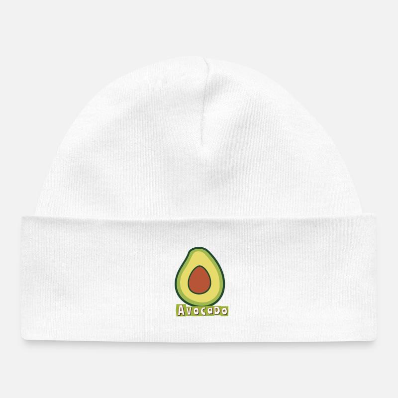 Illustration Pop Art à l’avocat - Bonnet bébé bio - blanc