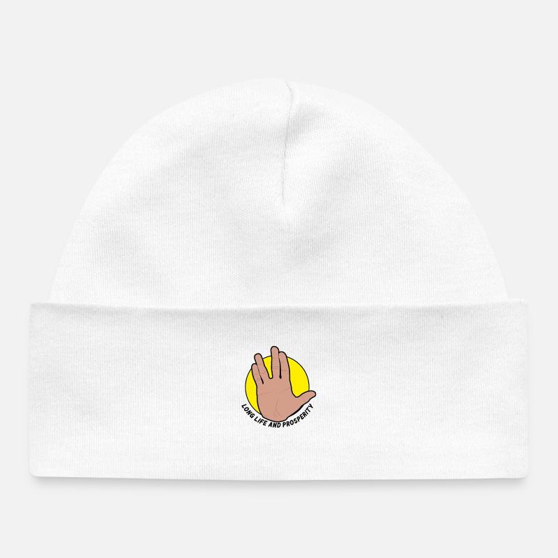À main levée en cercle jaune - Bonnet bébé bio - blanc