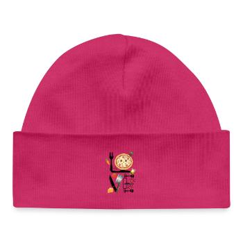 Plaisir de cuisine de pizzas de Kawaii, amour - Bonnet bébé bio - blanc - Devant