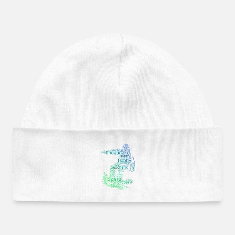 Un motif juste pour le snowboard - Bonnet bébé bio - blanc
