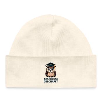 Graduation achieved learning owl - Baby Organic Beanie - white - Front