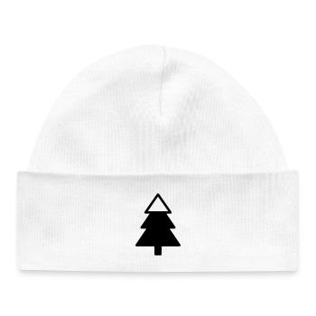 Fir Tree Forest Silhouette - Baby Organic Beanie - white - Front