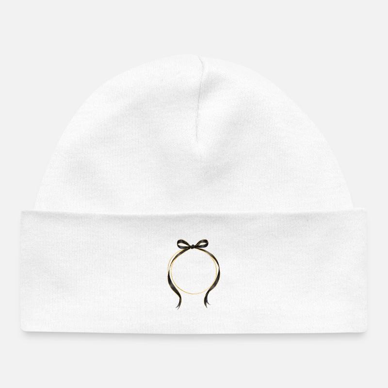 Arc circulaire Or noir personnalisable - Bonnet bébé bio - blanc