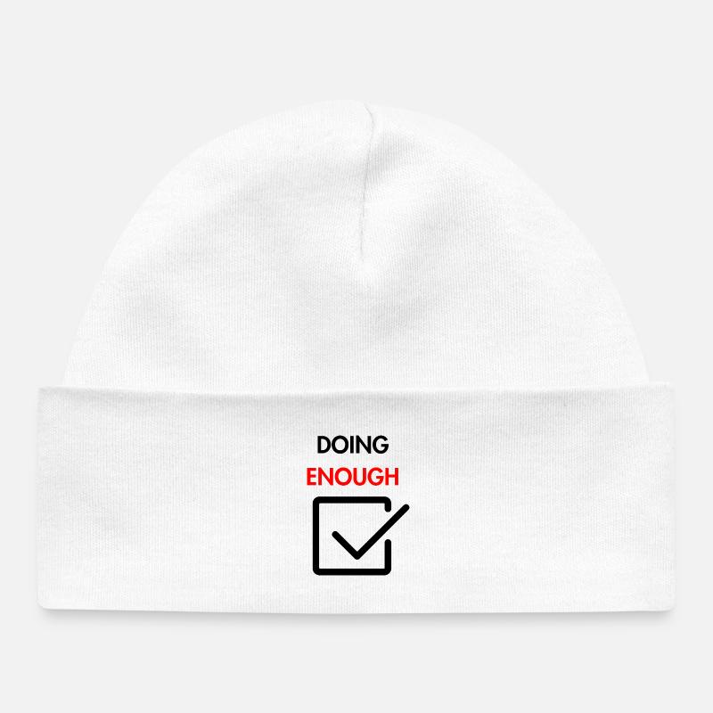 Doing enough - Baby Organic Beanie - white