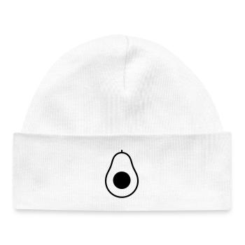 Avocado Half Pit, Icon - Baby Organic Beanie - white - Front