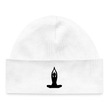 Yoga Formen Silhouetten schwarz - Baby Organic Mütze - Weiß - Vorne