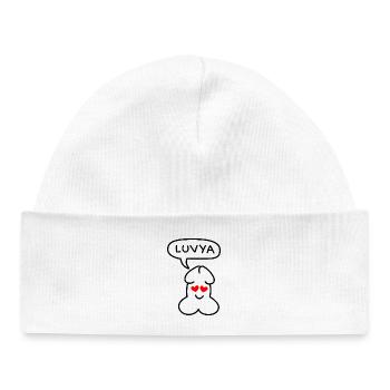 lustiges Junior-Luvya-Emoticon - Baby Organic Mütze - Weiß - Vorne