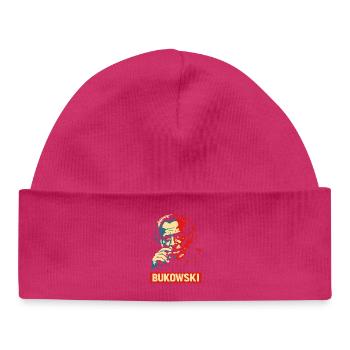 Charles Bukowski Style Portrait Poster - Baby Organic Beanie - white - Front