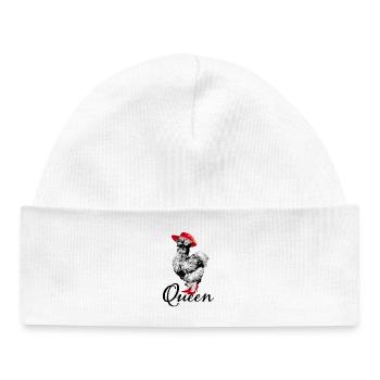 Fans de poulet - Coq - Coq - Poulet de soie - Bio - Bonnet bébé bio - blanc - Devant