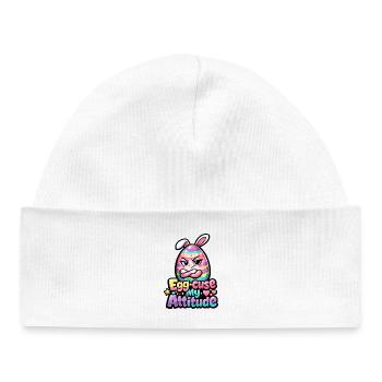 Excuse my Attitude Easter Pun - Baby Organic Beanie - white - Front