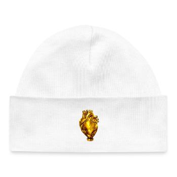 Anatomie du Cœur d’Or - Bonnet bébé bio - blanc - Devant