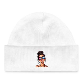 Cuba Pride & Home - Design du drapeau de Cuba - Bonnet bébé bio - blanc - Devant