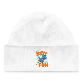 just a boy who loves fun funny shirt kid - Bonnet bébé bio - blanc - Devant