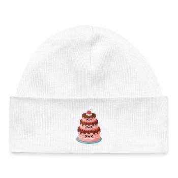 Cake Comic Cute - Bonnet bébé bio - blanc - Devant
