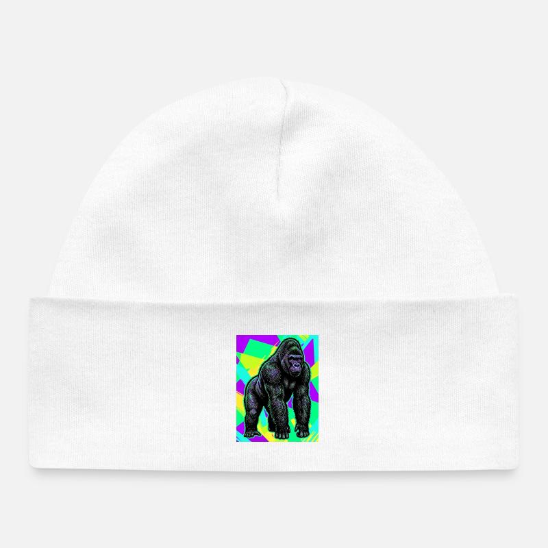 gorille - Bonnet bébé bio - blanc