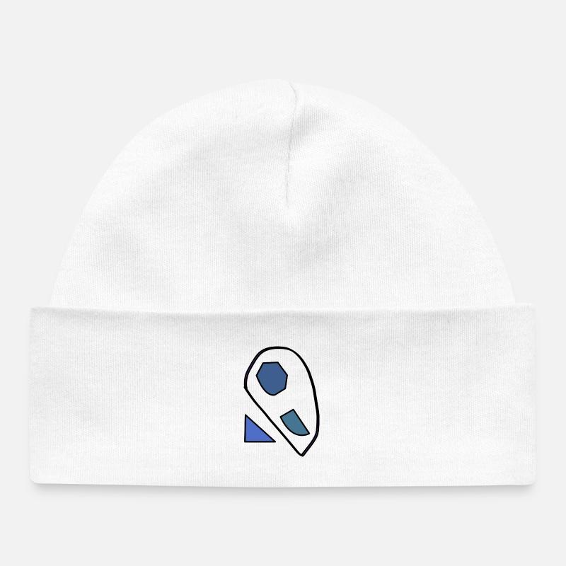 Formes abstraites bleues sur fond noir - Bonnet bébé bio - blanc
