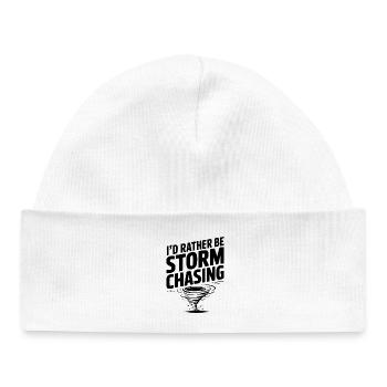 I'd Rather Be Storm Chasing - Baby Organic Beanie - white - Front