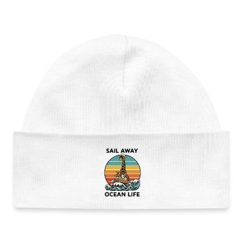 Giraffe Marine Sail Away Ocean Life - Baby Organic Beanie - white - Front