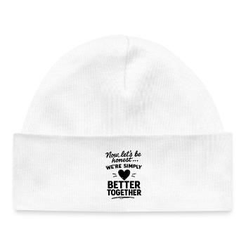 Better Together - Saying Black for Couples & Team - Baby Organic Beanie - white - Front