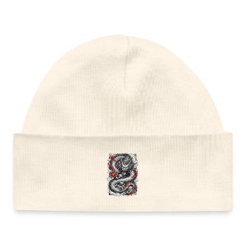 Dragon chinois - Bonnet bébé bio - blanc - Devant