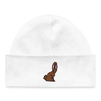 Brauner Hase - Baby Organic Mütze - Weiß - Vorne
