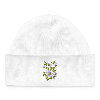 Blumen - Baby Organic Mütze - Weiß - Vorne
