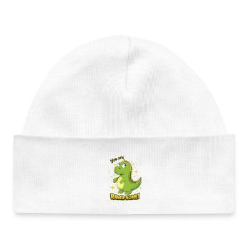 Dino RAWR - QUEL charme - Bonnet bébé bio - blanc - Devant