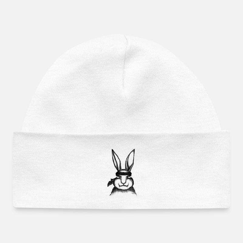 Karaté Lapin - Bonnet bébé bio - blanc