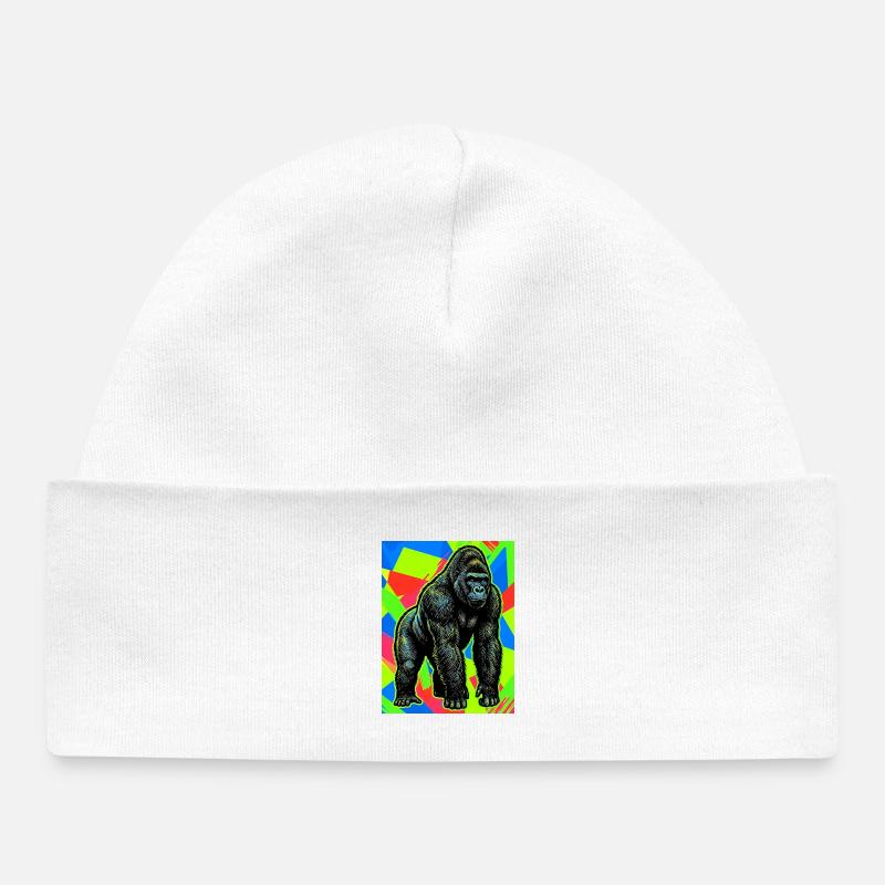 gorille - Bonnet bébé bio - blanc